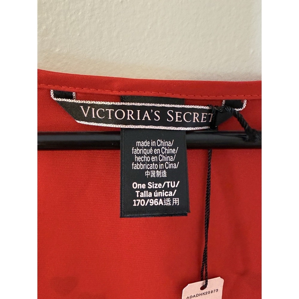 Victorias Secret LOVE Short Red Kimono Robe O/S Heart  Coquette Cover up NWT - Picture 8 of 13
